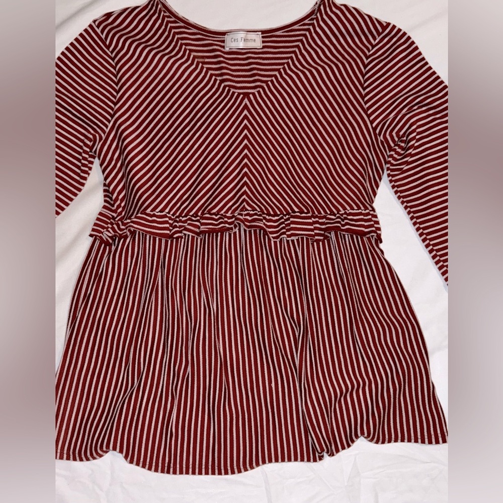 Red white striped shirt